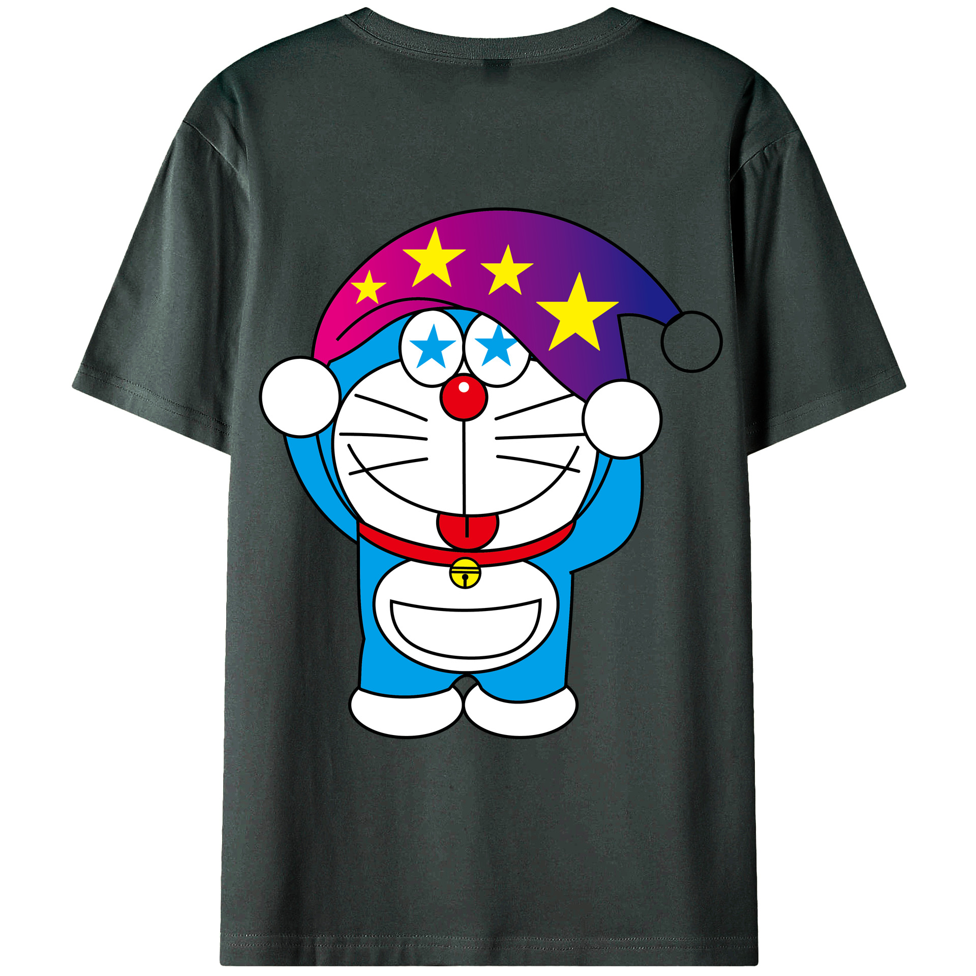 （画像用） ドラえもん Doraemon 綿100％ メンズ半袖Tシャツ（バックプリント） 通気性